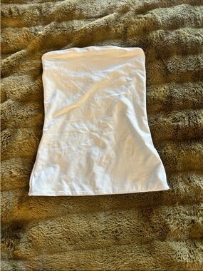 White/Very light blue Strapless Tube Top - Women's Casual Layering Piece